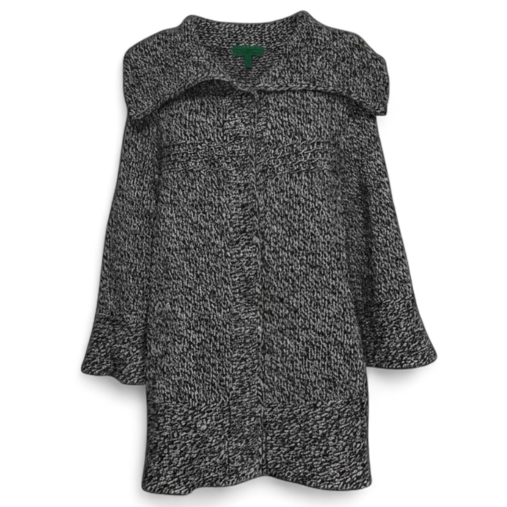 Eddie Bauer Women's XL/XG Black & White Knit Cardigan Sweater Oversized Shawl